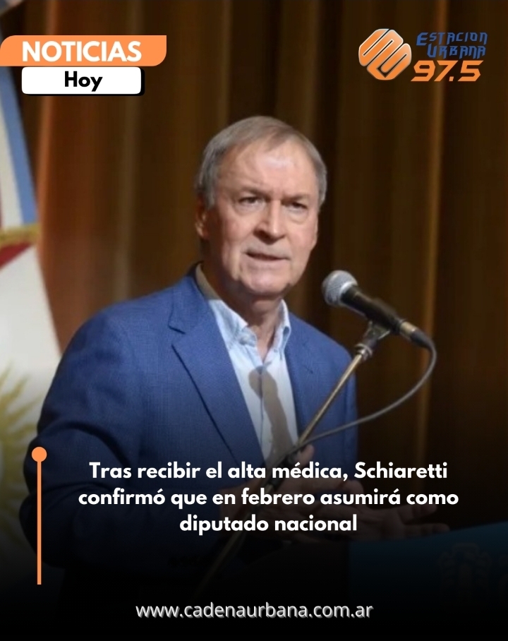 Tras recibir el alta médica, Schiaretti confirmó que en febrero asumirá como diputado nacional