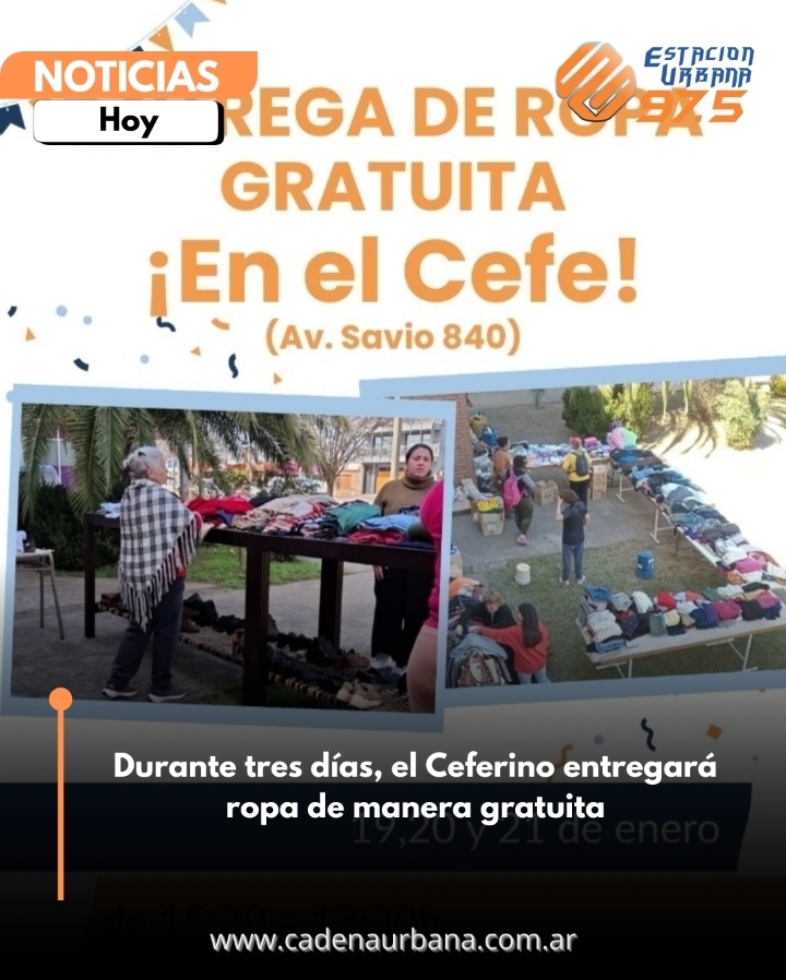 Durante tres días, el Ceferino entregará ropa de manera gratuita