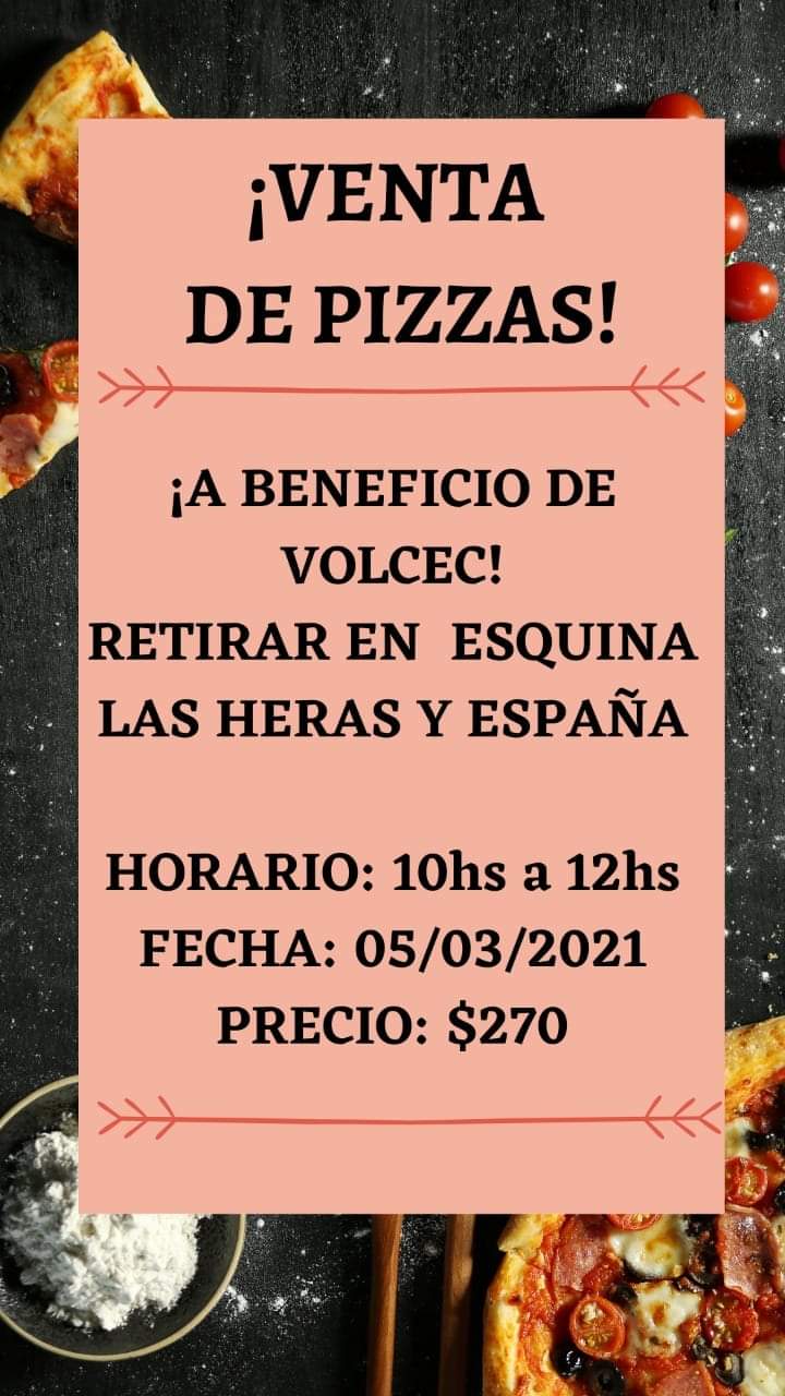 Volcec realiza una venta de pizzas para recaudar fondos.