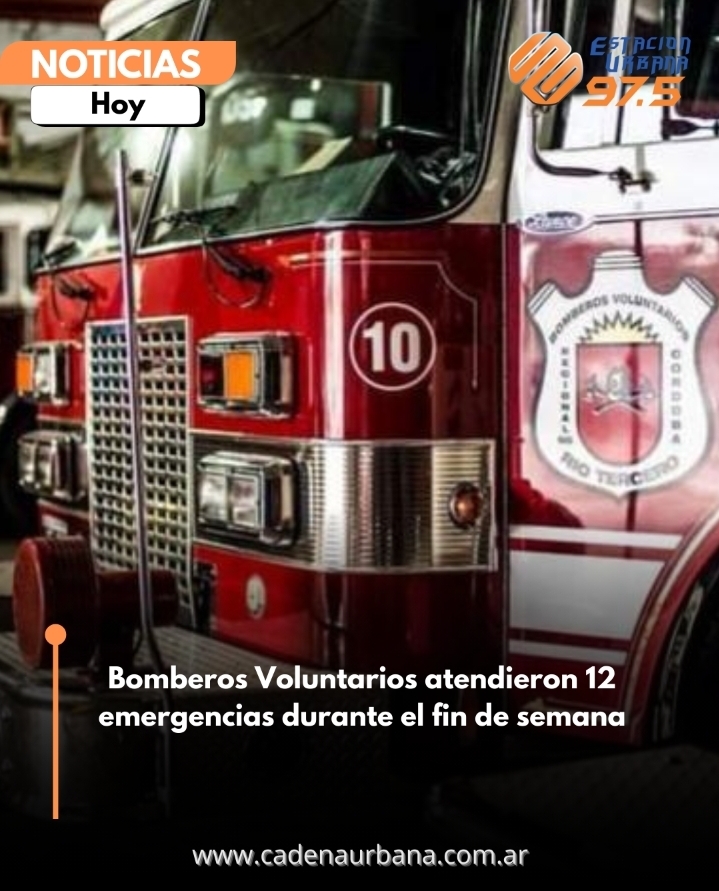 Bomberos Voluntarios atendieron 12 emergencias durante el fin de semana