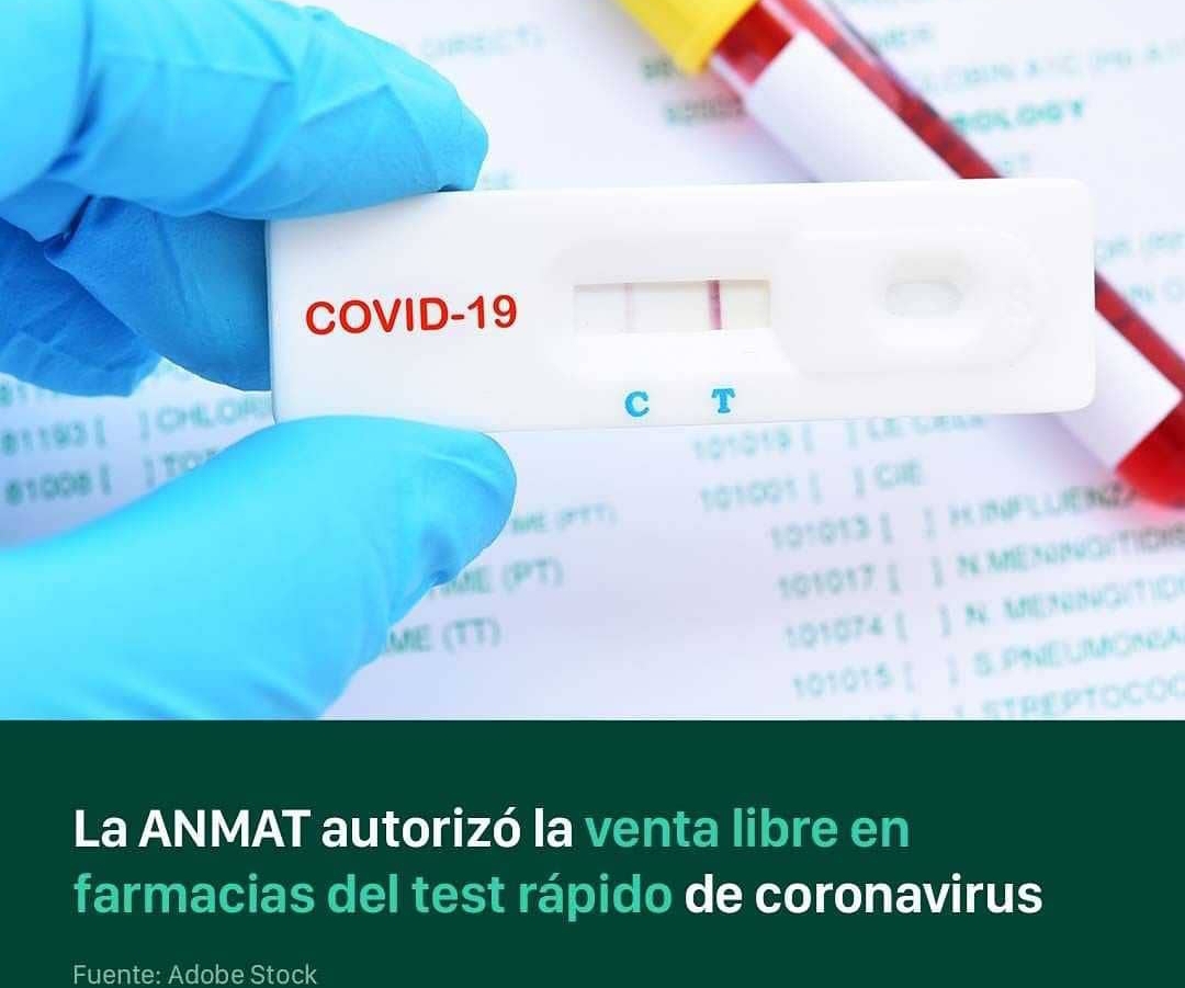 La ANMAT autorizó la venta libre en farmacias del test rápido de Coronavirus 