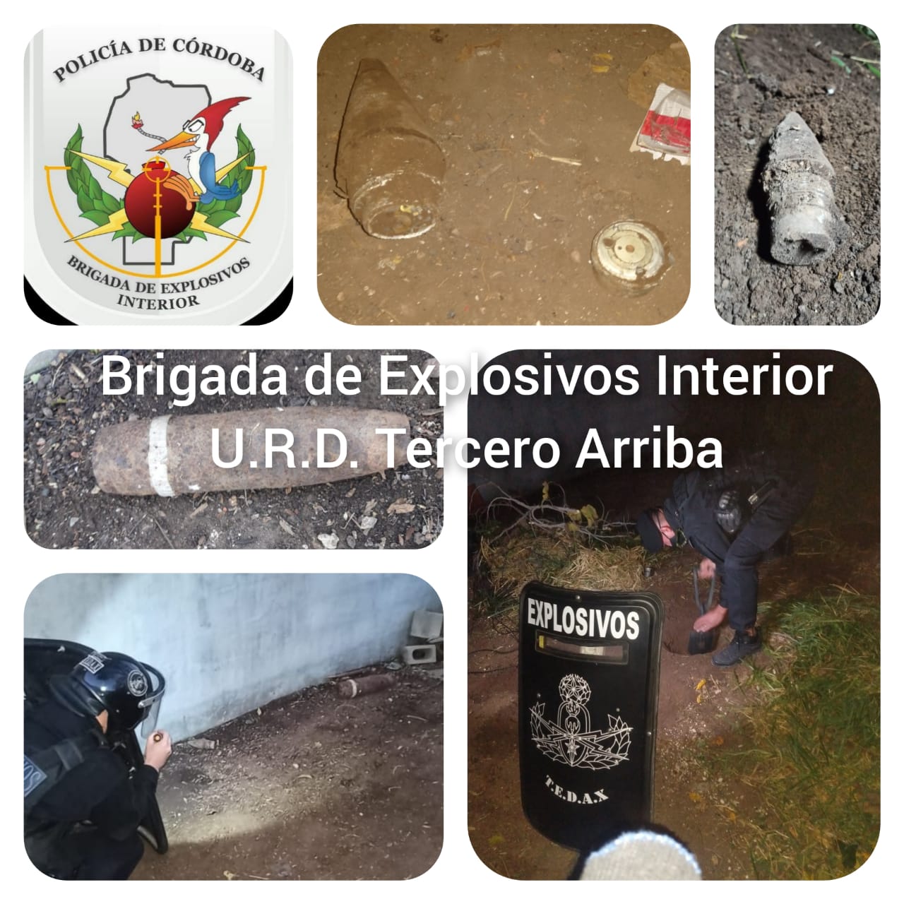 PARTE POLICIAL RIO TERCERO: DETONACIÓN DE ESPOLETA