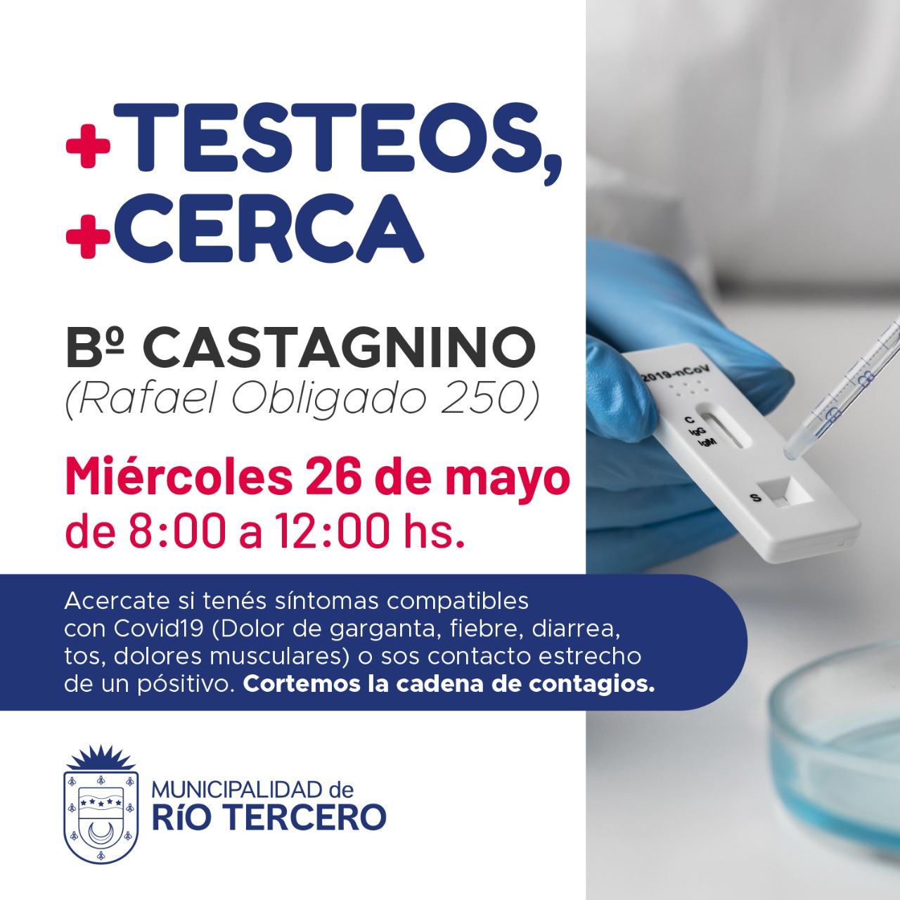 EL MUNICIPIO REALIZARÁ TESTEOS MÓVILES EN LOS BARRIOS