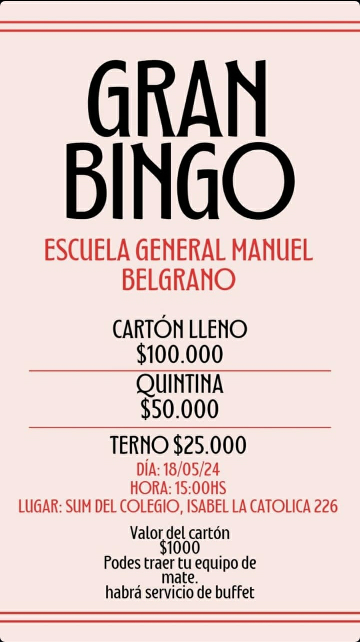 Laura Meneguzzi: el objetivo del Bingo es comprar cinco pizarrones para la escuela
