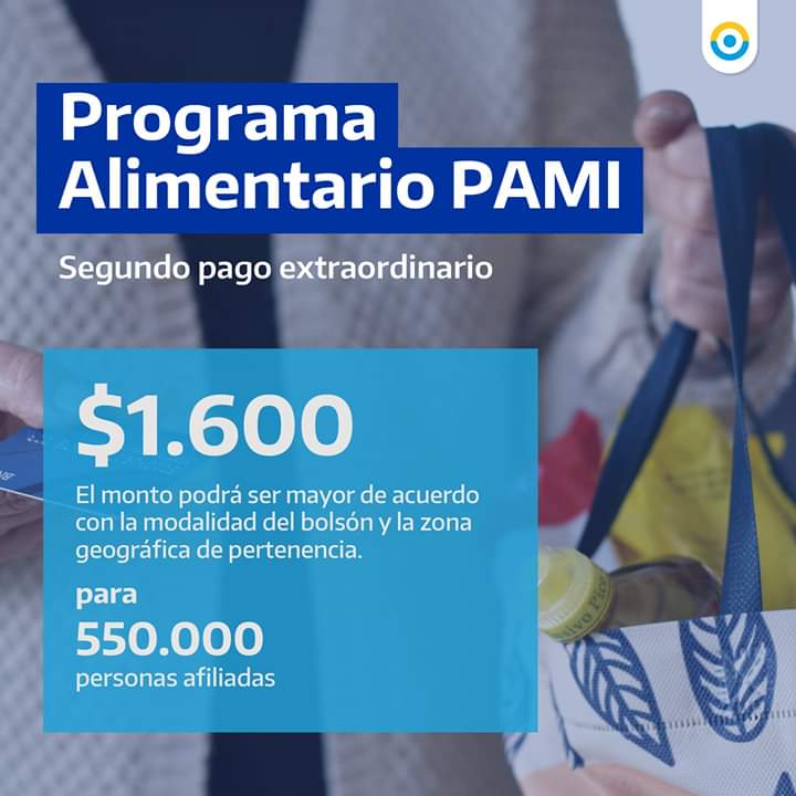 PAMI dará un segundo bono extraordinario a jubilados y pensionados en reemplazo del Bolsón de alimentos.