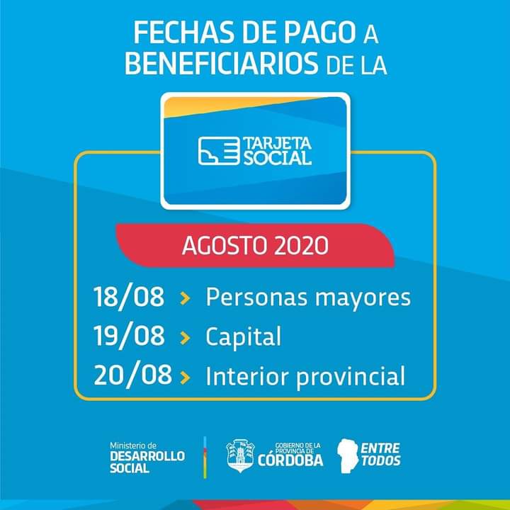 Tarjeta Social: la próxima semana se depositará el monto de agosto.