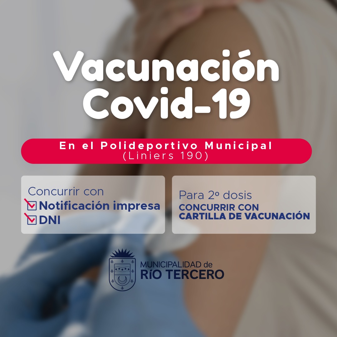 Cronograma del Vacunatorio: Mañana se vacunara de 8 a 13 hs. 