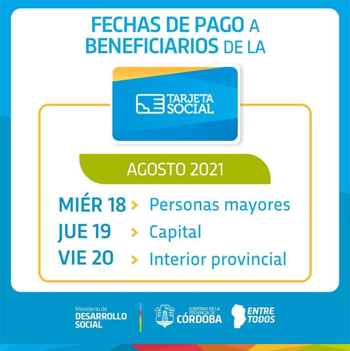 TARJETA SOCIAL: DESDE EL MIÉRCOLES SE ACREDITA EL MONTO DE AGOSTO