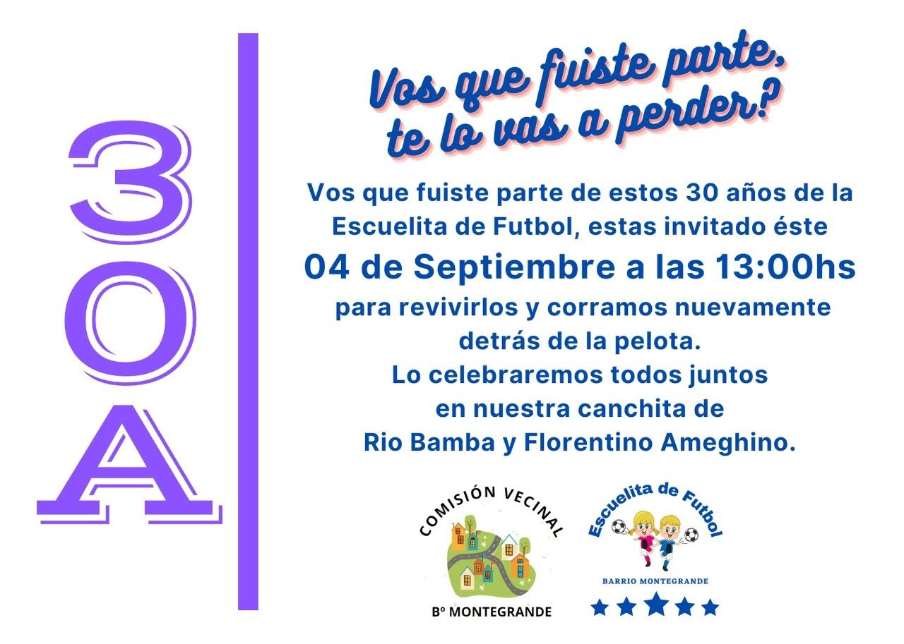 LA ESCUELITA DE BARRIO MONTEGRANDE CELEBRA SUS 30 AÑOS