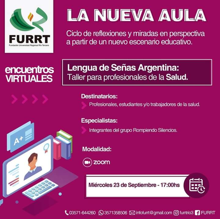La FURRT dictará un Taller de lenguas de señas para estudiantes, profesionales y trabajadores de la salud