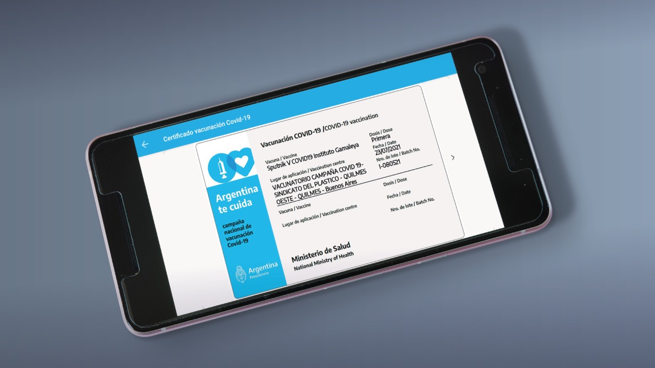 LA CREDENCIAL DE VACUNACIÓN DIGITAL DE MI ARGENTINA SERÁ LA ACREDITACIÓN INTERNACIONAL DE LA VACUNACIÓN CONTRA EL COVID-19