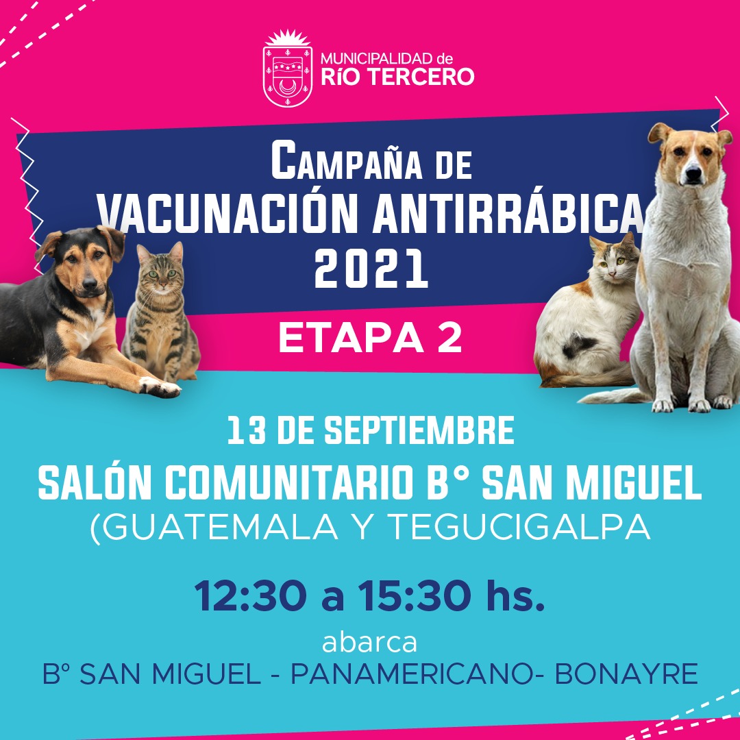 COMIENZA LA 2° ETAPA DE VACUNACIÓN ANTIRRÁBICA.