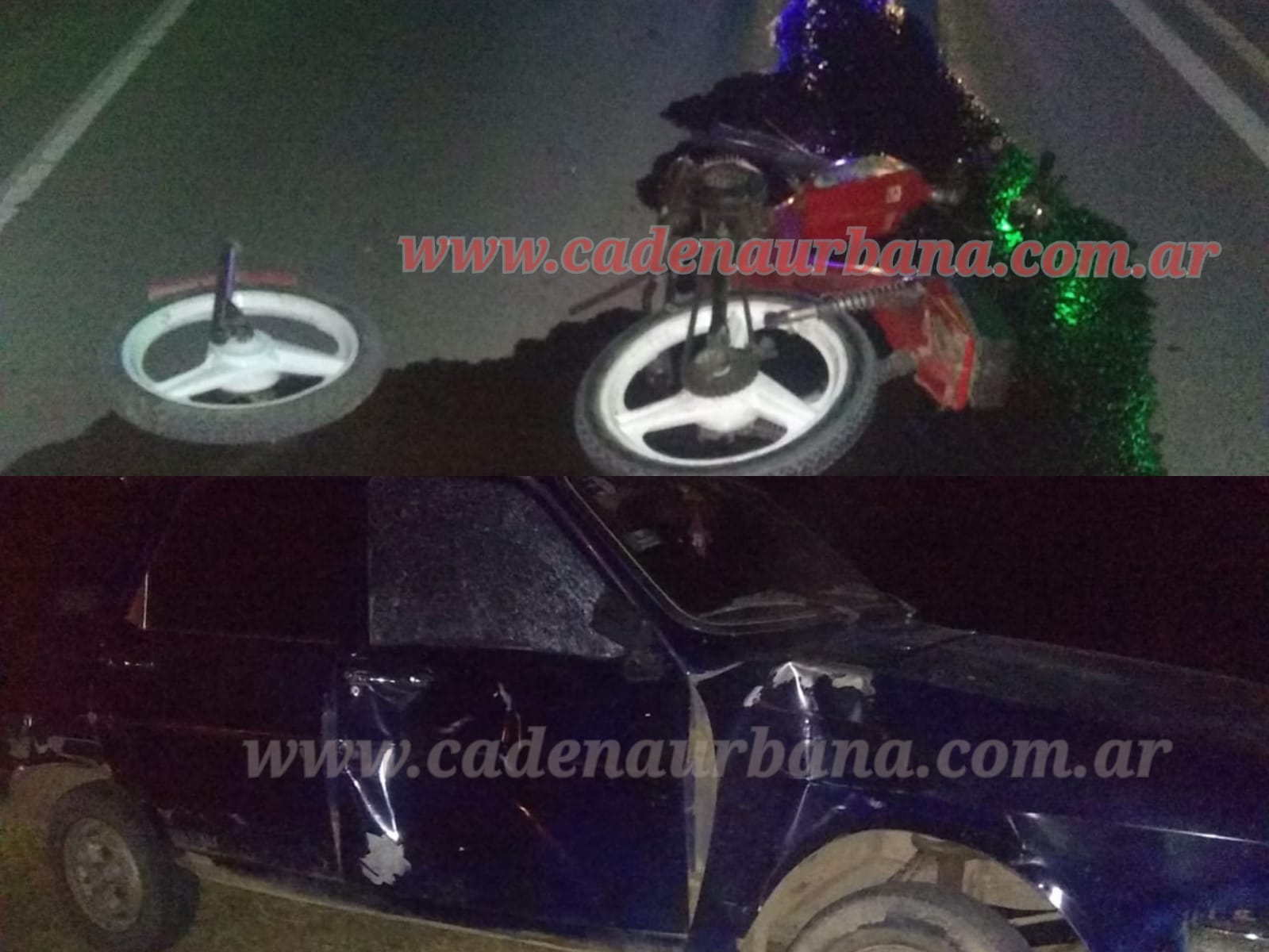 ACCIDENTE DE TRÁNSITO ENTRE UNA MOTOCICLETA Y AUTOMÓVIL 