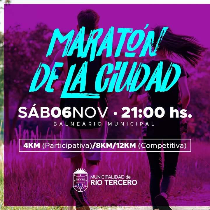 SÁBADO 6 DE NOVIEMBRE SE REALIZARÁ LA MARATÓN DE LA CIUDAD EN EL BALNEARIO 