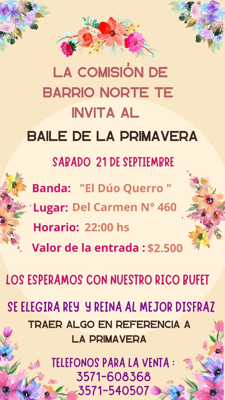 Gran Baile de la Primavera mañana en el Salón de Barrio Norte