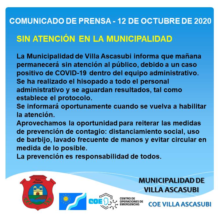 CORONAVIRUS: RÍO TERCERO SE REGISTRARON 45 CASOS POSITIVOS ,HUBO 2 FALLECIDOS 