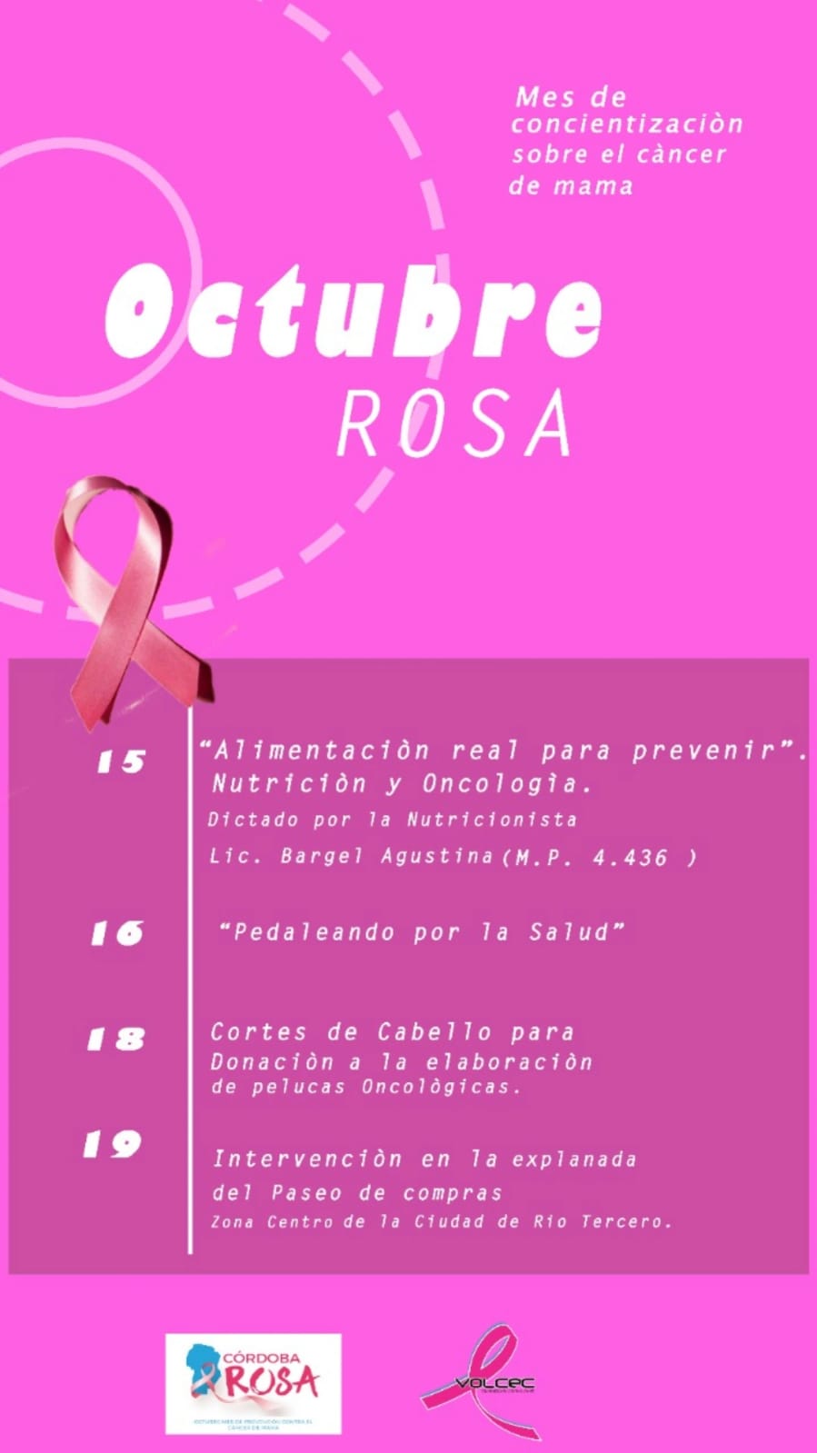 MES ROSA EN VOLCEC: ACTIVIDADES PARA LA CONCIENTIZACIÓN SOBRE EL CÁNCER DE MAMA