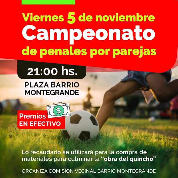 LA COMISIÓN DE BARRIO MONTEGRANDE REALIZA UN CAMPEONATO DE PENALES 