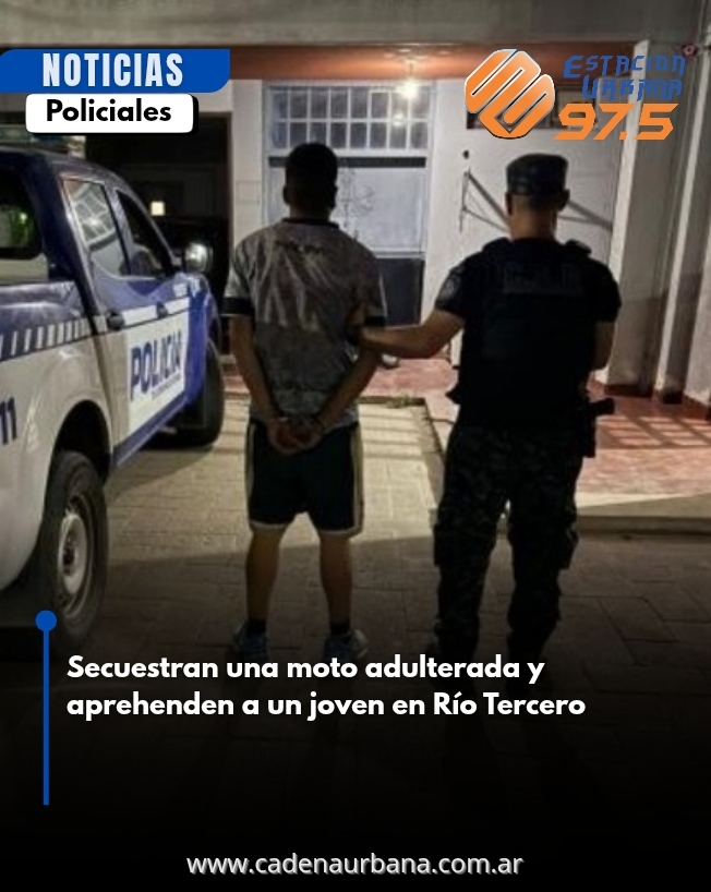 Secuestran una moto adulterada y aprehenden a un joven en Río Tercero