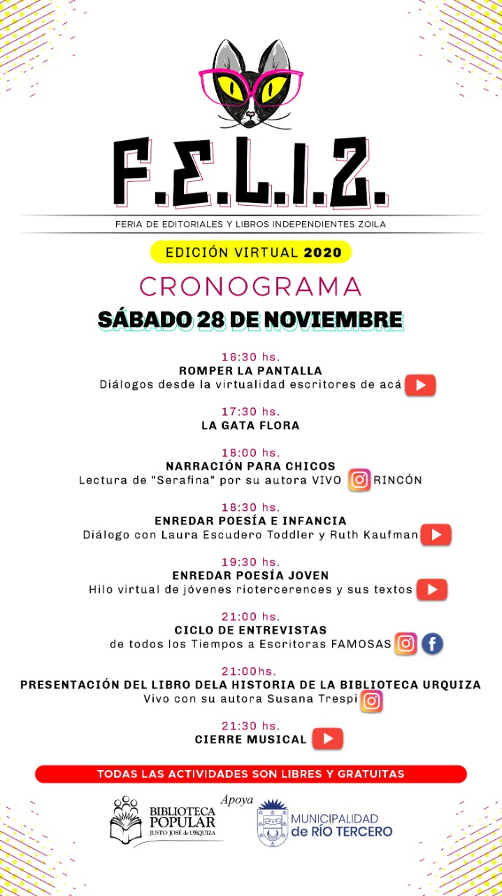 La Biblioteca Urquiza realiza de forma virtual la Feria de Editoriales y Libros Independiente Zoila (F.E.L.I.Z)