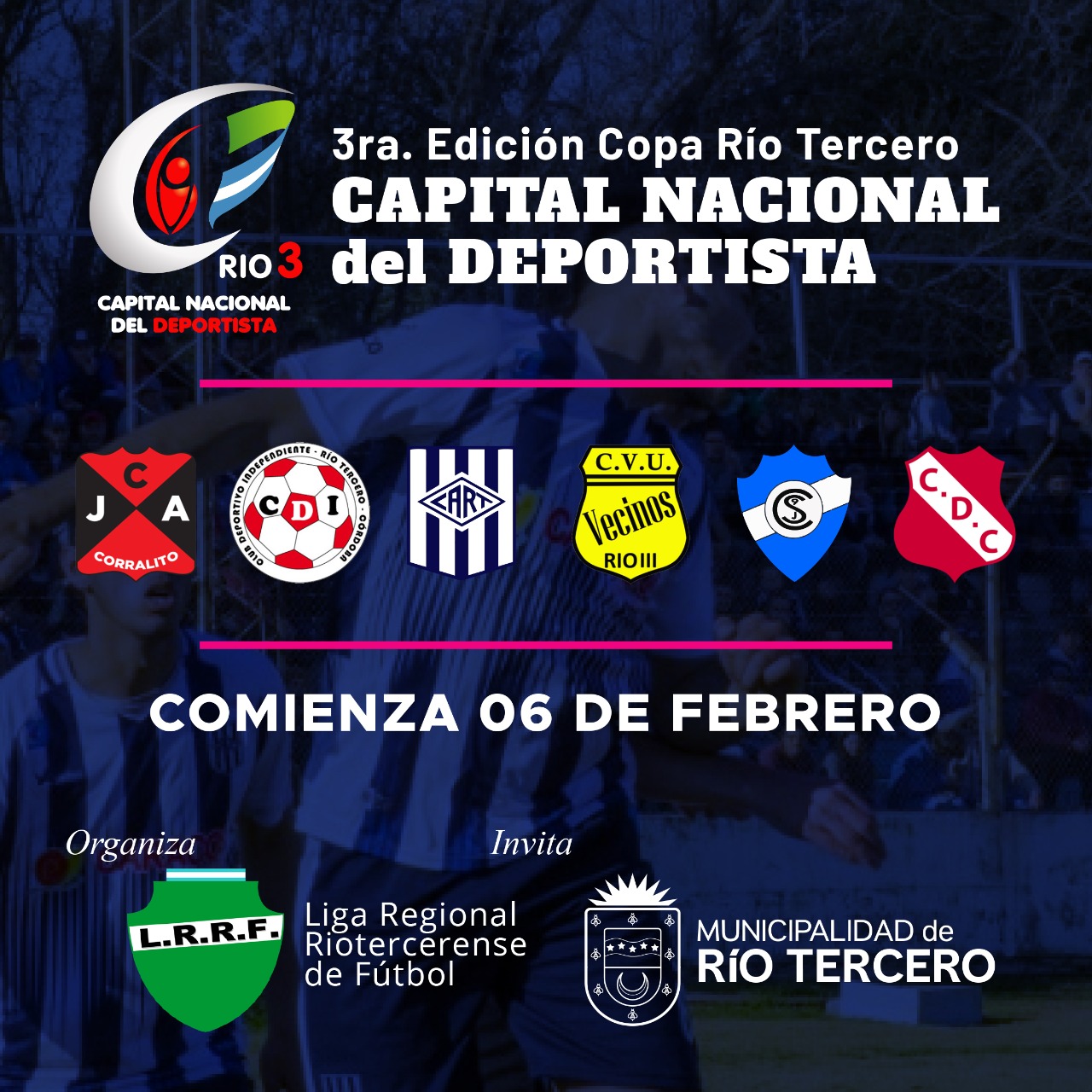 Ma&ntilde;ana se realizar&aacute; la presentaci&oacute;n 3ra. Edici&oacute;n Copa R&iacute;o Tercero Capital Nacional del Deportista