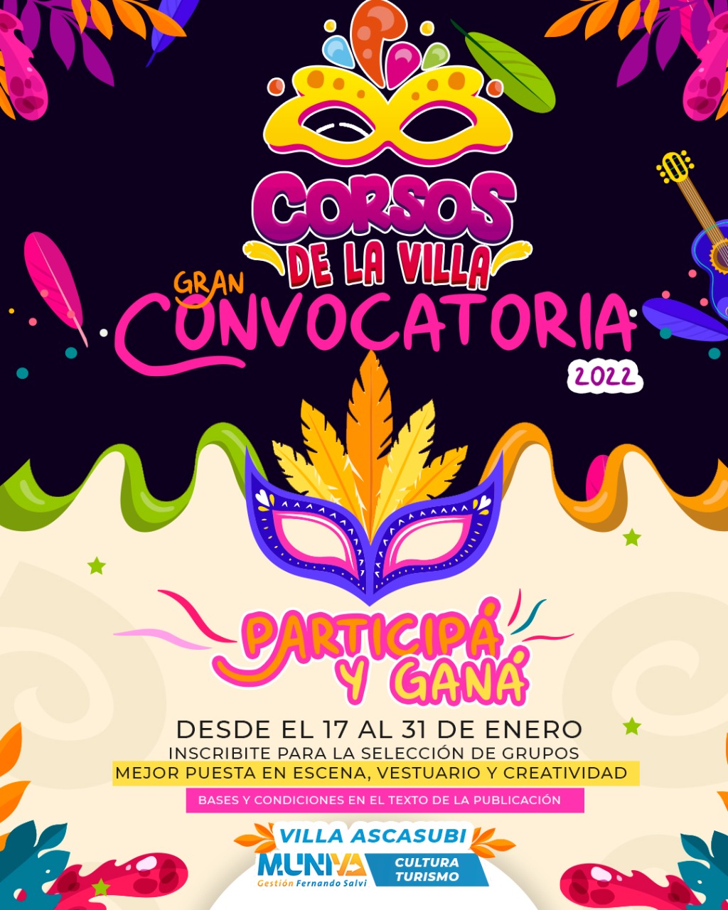 PARTICIPÁ DE LOS CORSOS DE LA VILLA 2022 🎭 📣
