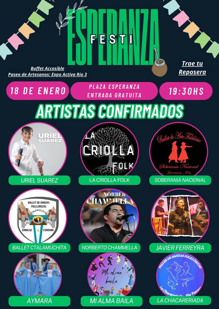 Llega este sábado el Festi Esperanza: Música, danza, arte, con entrada gratuita y buffet 