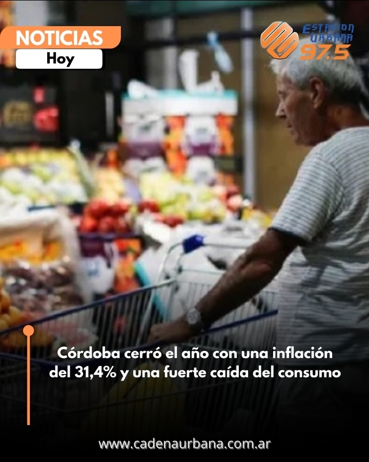Córdoba cerró el año con una inflación del 31,4% y una fuerte caída del consumo