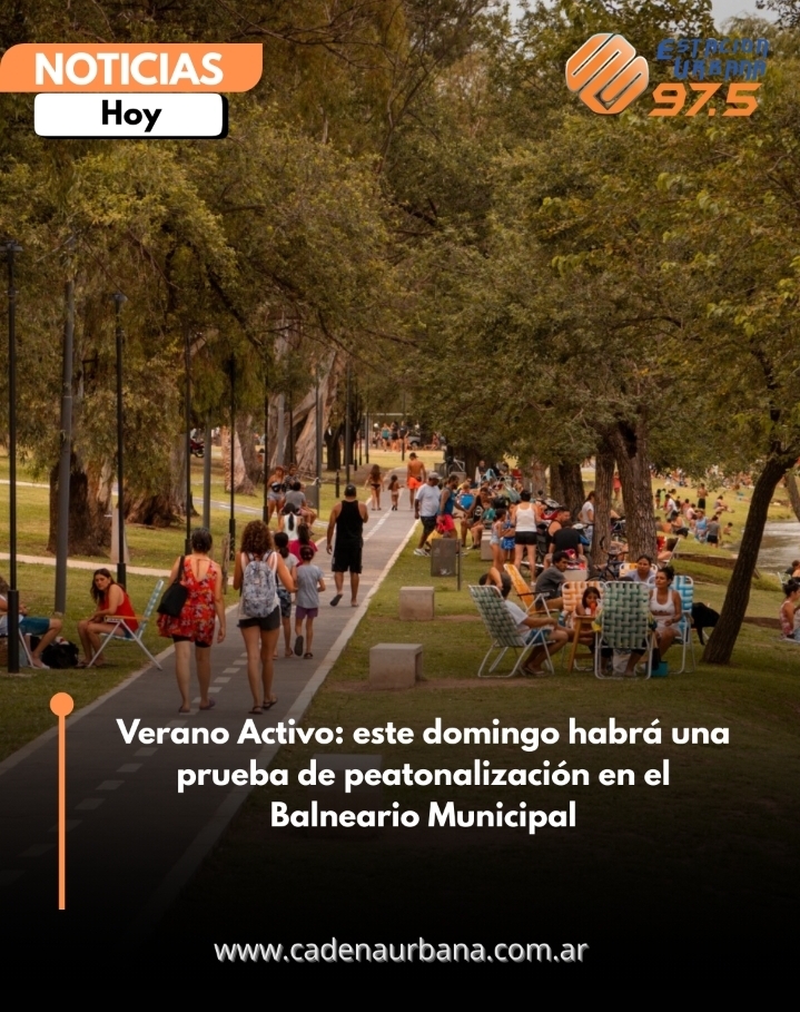 Verano Activo: este domingo habrá una prueba de peatonalización en el Balneario Municipal