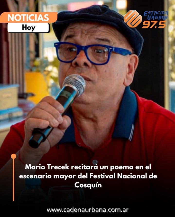 Mario Trecek recitará un poema en el escenario mayor del Festival Nacional de Cosquín