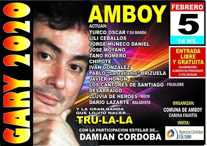 Hoy se realiza el homenaje en Amboy al reconocido cantante Gary