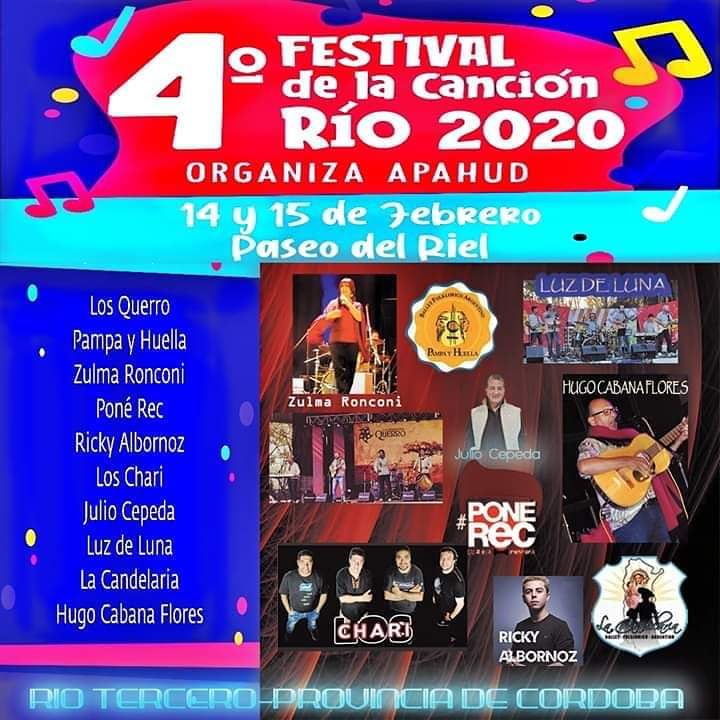 Viernes 14 y S&aacute;bado 15 APAHUD realiza el 4&deg; Festival de la Canci&oacute;n en el Paseo del Riel