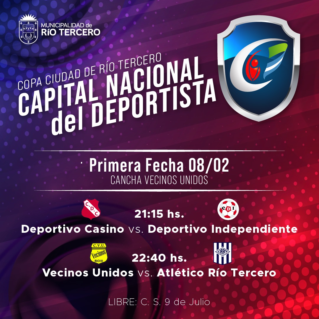 COMIENZA HOY LA COPA CIUDAD RÍO TERCERO PRIMERA FECHA 