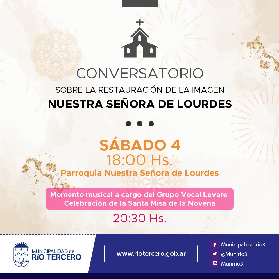 SE REALIZARÁ EL SÁBADO 4 UN CONVERSATORIO DE LA IMAGEN DE NUESTRA SEÑORA DE LOURDES