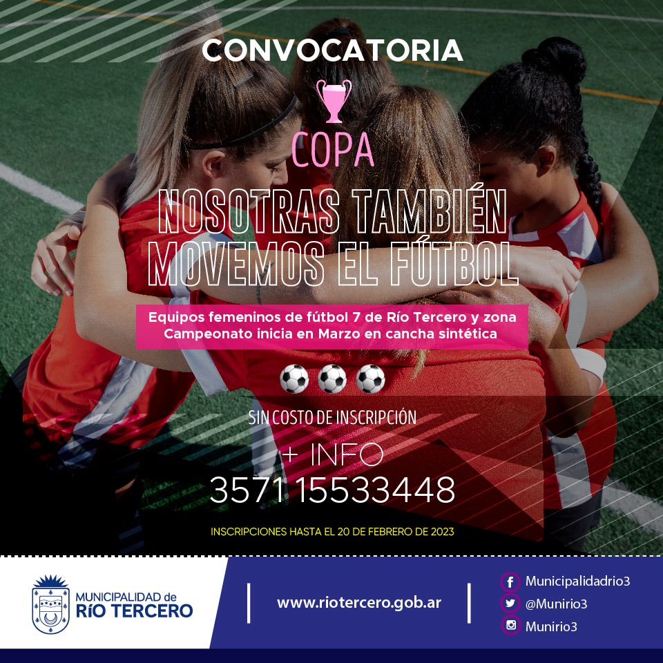 CONVOCATORIA A EQUIPOS DE FÚTBOL FEMENINO DE RÍO TERCERO Y LA REGIÓN