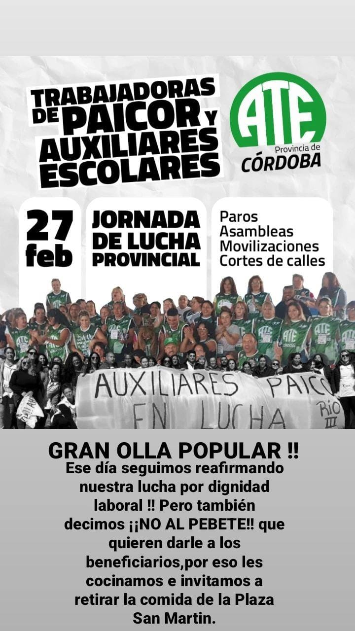 AUXILIARES DE PAICOR TENDRÁN UNA JORNADA DE LUCHA EL PRÓXIMO LUNES