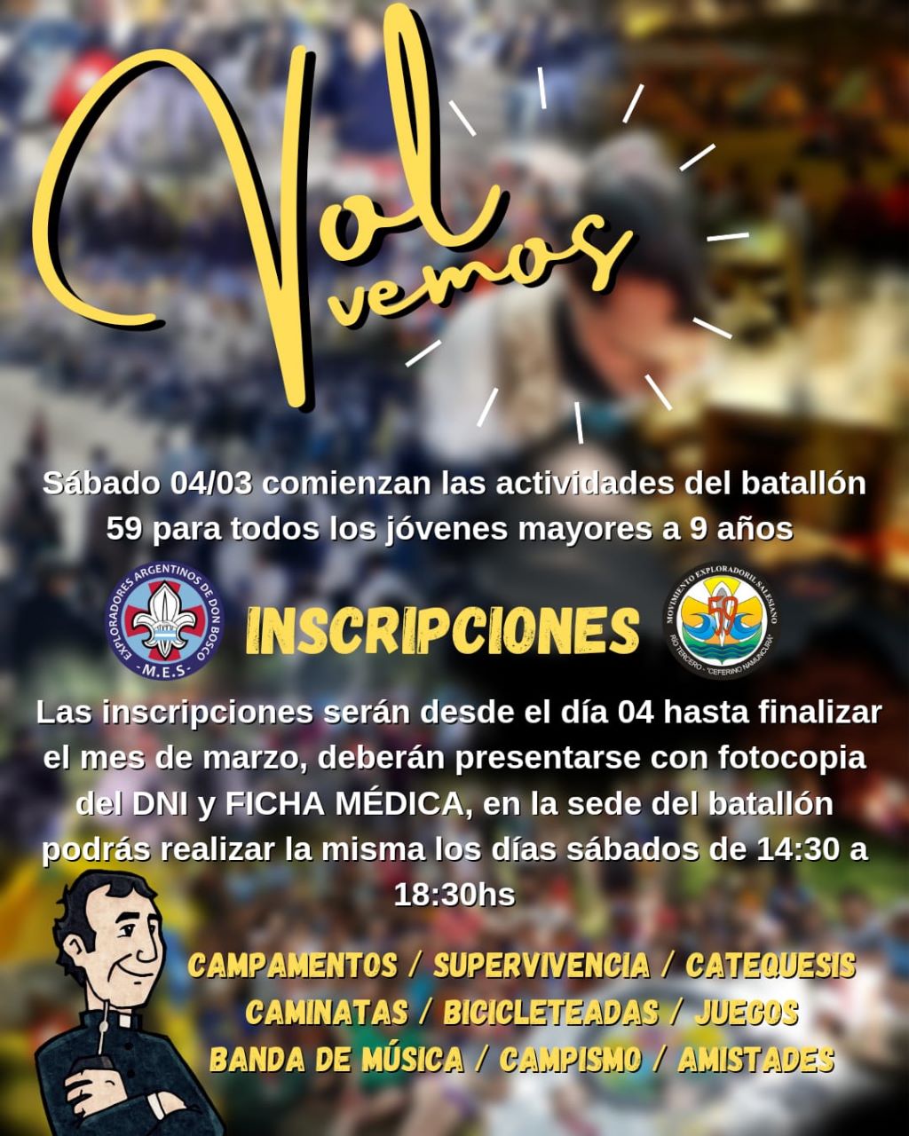 EL SÁBADO COMIENZAN LAS ACTIVIDADES E INSCRIPCIONES EN LOS EXPLORADORES DE DON BOSCO