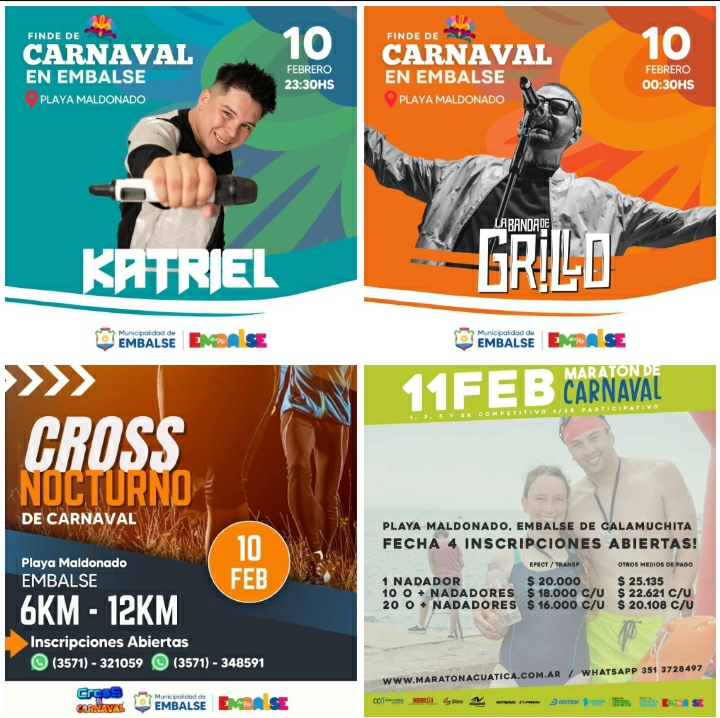 LOS CARNAVALES DE EMBALSE SE REALIZARAN SÁBADO Y DOMINGO