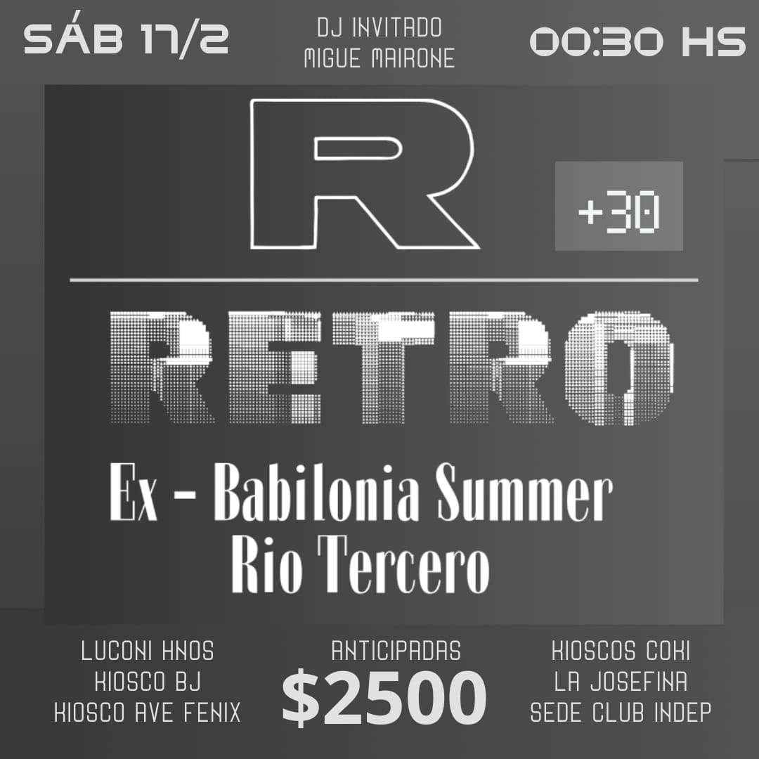 GRAN FIESTA RETRO AL AIRE LIBRE ESTE SÁBADO EN CLUB INDEPENDIENTE