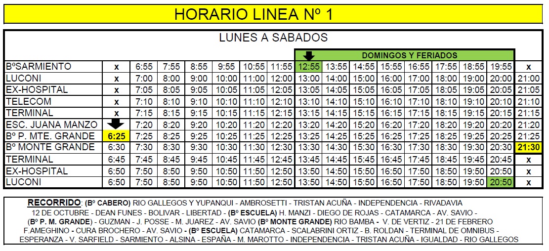 RIO BUS INFORMA HORARIOS Y RECORRIDOS 
