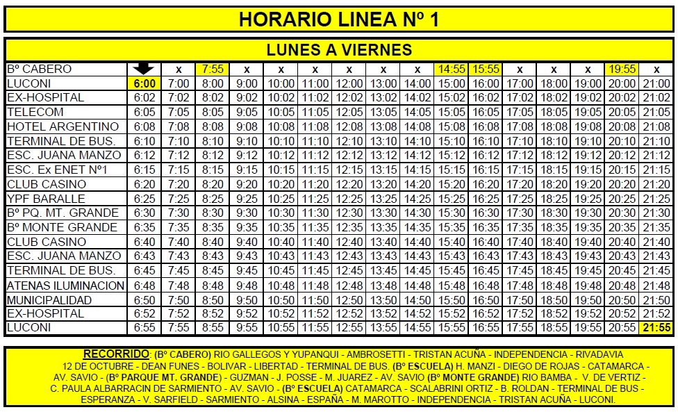 RIO BUS SRL Anuncia Nuevos Horarios y Servicios a Partir del 24 de Febrero