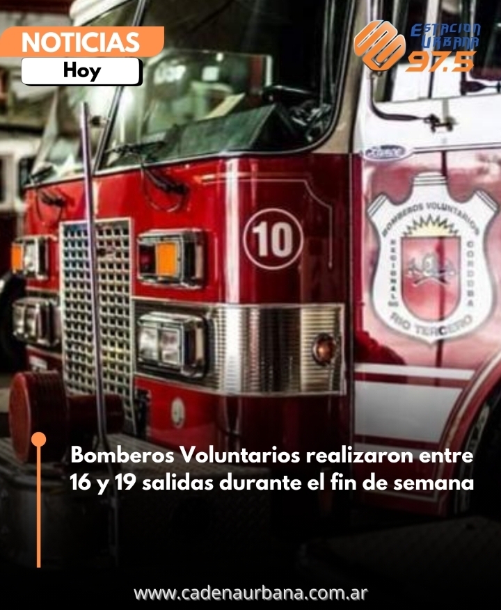 Bomberos Voluntarios realizaron entre 16 y 19 salidas durante el fin de semana