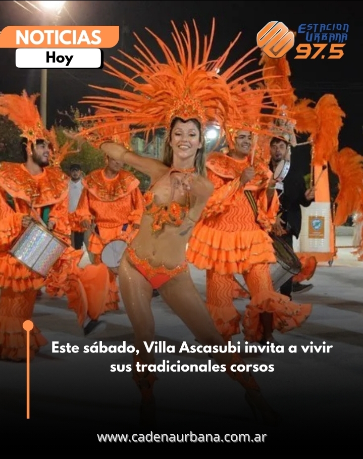 Villa Ascasubi celebrará sus corsos este sábado con entrada libre y gratuita