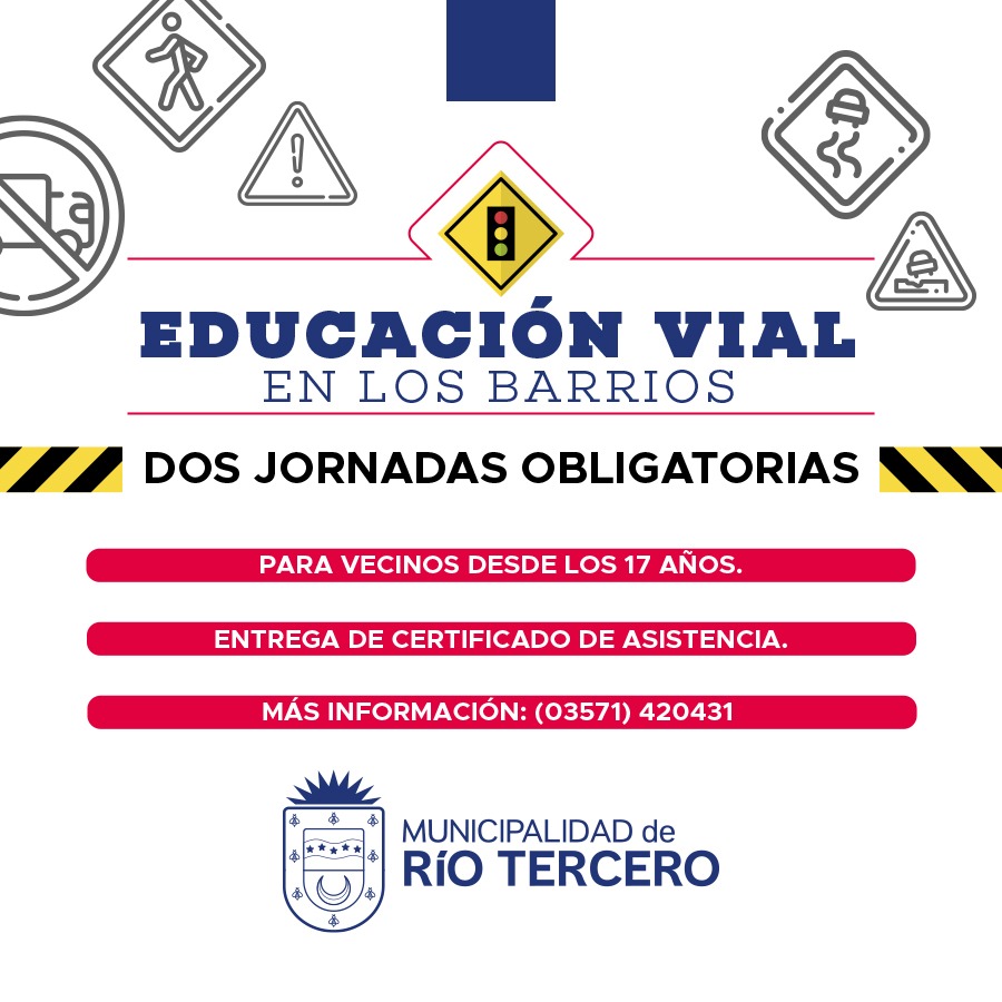 EL MUNICIPIO COMENZAR&Aacute; CON LOS CURSOS DE EDUCACI&Oacute;N VIAL EN LOS BARRIOS