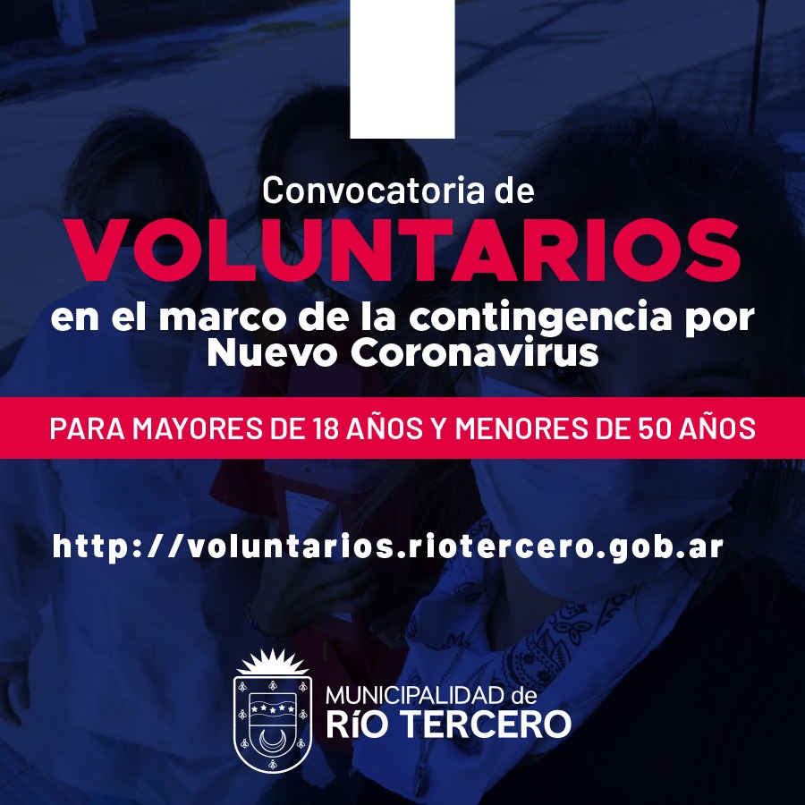 Convocatoria de VOLUNTARIOS en el marco de la contingencia por Nuevo Coronavirus.