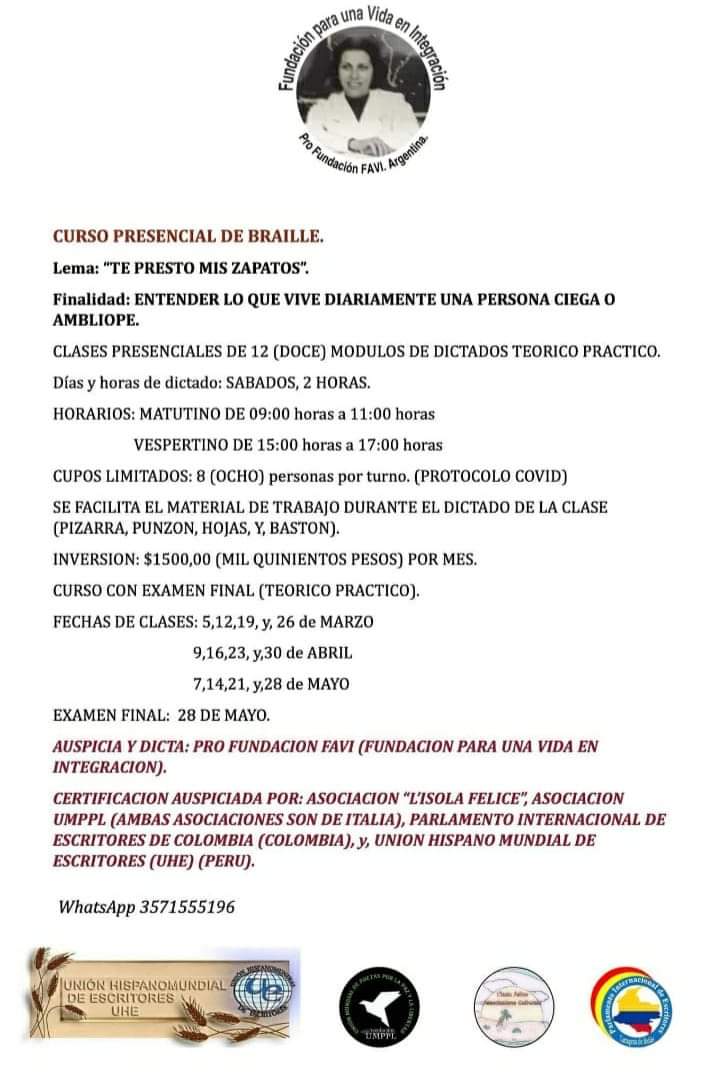 COMIENZA EL SÁBADO EL CURSO DE BRAILE *TE PRESTO MIS ZAPATOS*