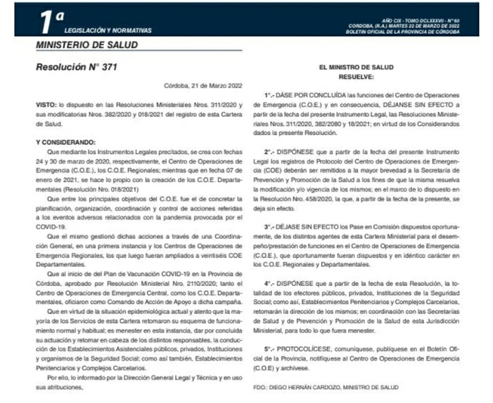  Eliminan el COE creado en el inicio de la pandemia de coronavirus