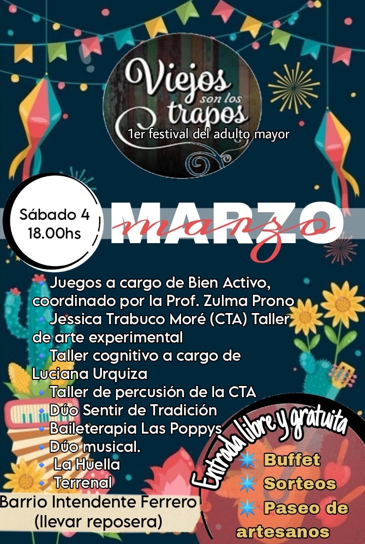 SE REALIZA ESTE FIN DE SEMANA EL 1ER FESTIVAL DEL ADULTO MAYOR *VIEJOS SON LOS TRAPOS*