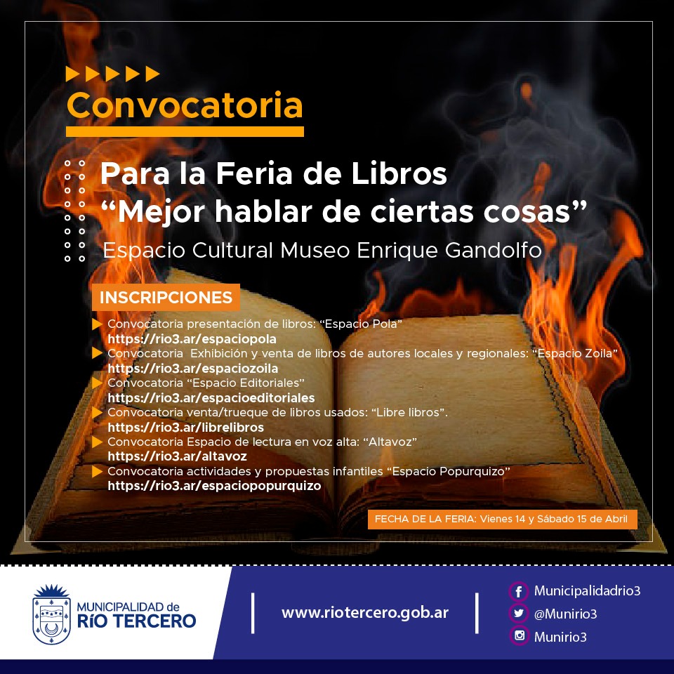 ESTA ABIERTA LA CONVOCATORIA PARA LA FERIA DE LIBROS 2023