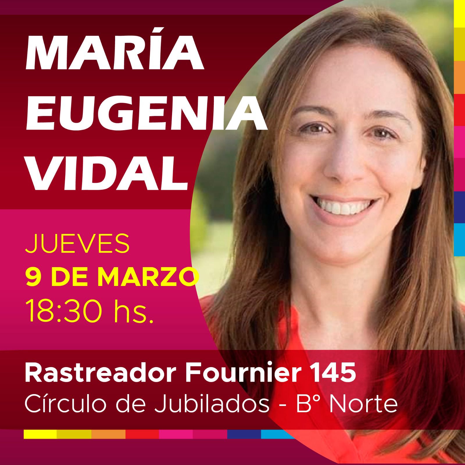 MARÍA EUGENIA VIDAL VISITARÁ HOY RÍO TERCERO 